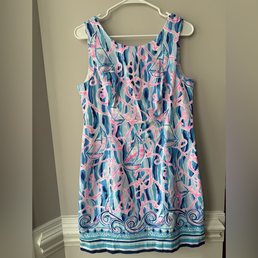 Lilly Pulitzer Mila Shift Dress Skim Blue Size 10